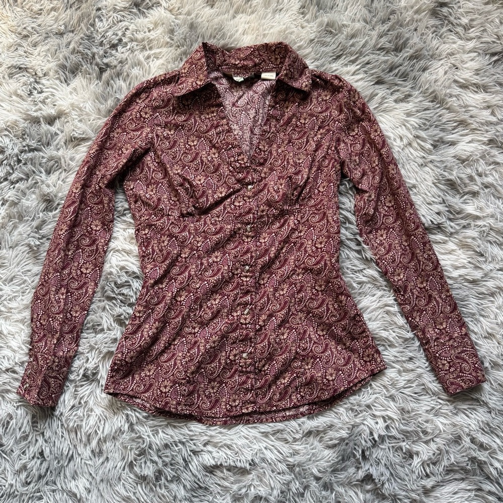 Roper Burgundy Paisley Button-Down Shirt
